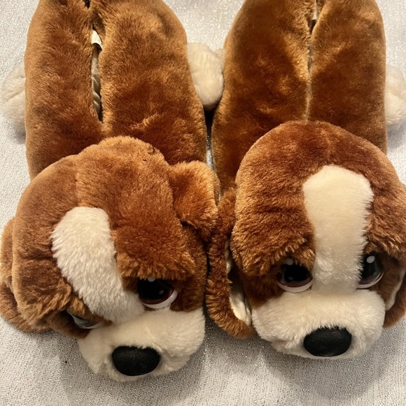 Vintage kinsman size mens 7-8 puppy dog slippers - Picture 2 of 8